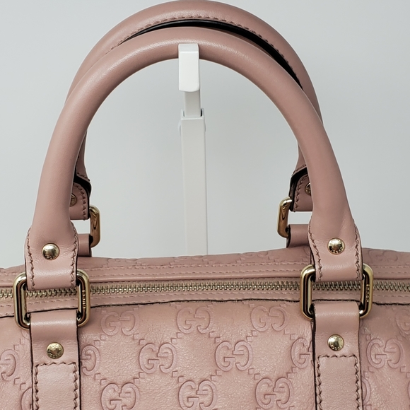100% Auth Gucci Boston Light Pink Leather Bag - Picture 7 of 16